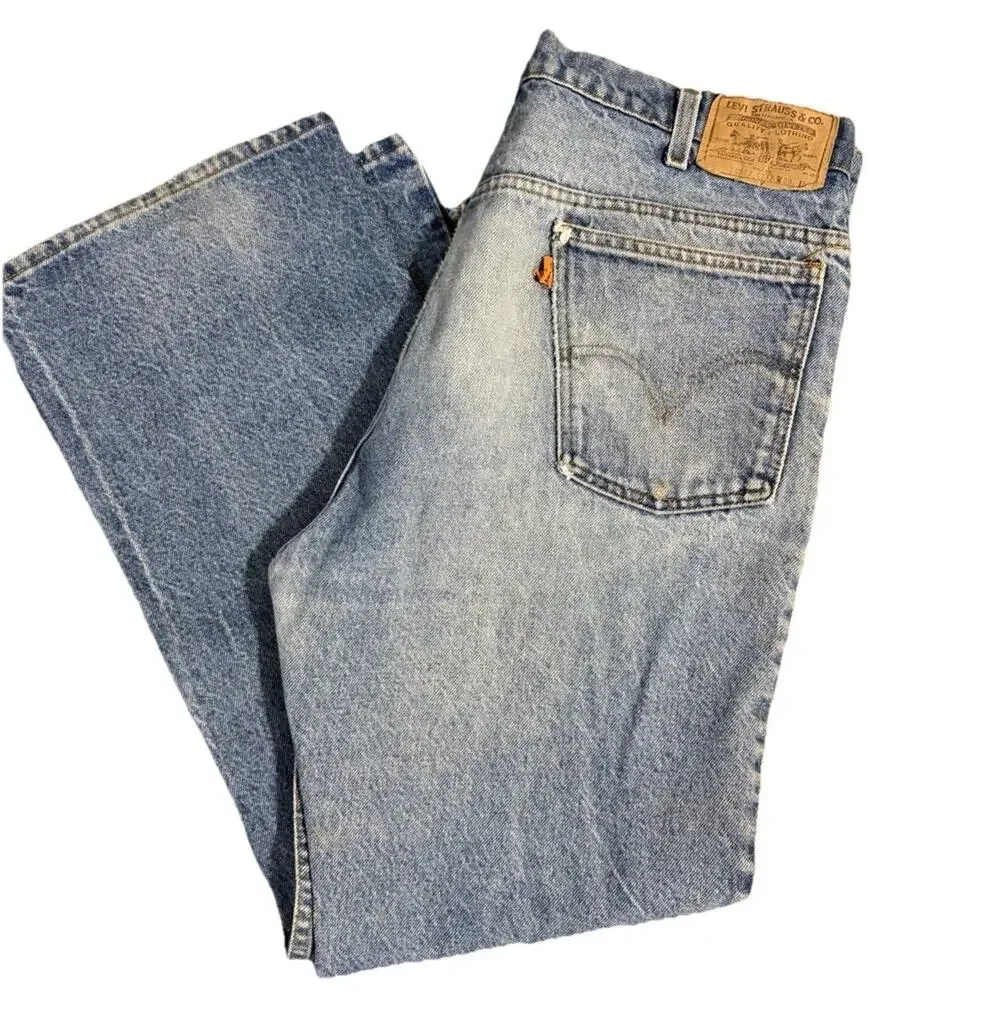 Vintage Levi’s 517 Orange Tab Bootcut Flair Talon Zipper USA made 36/29